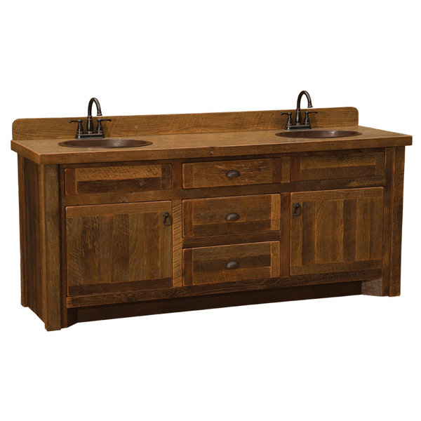 Union Rustic Derecho 72" Double Bathroom Vanity Base Only in Brown